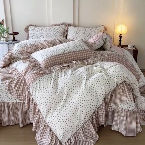 91家纺网 家纺一手货源 找家纺 （总）易辰美 2025新款法式公主风夹棉床盖四件套