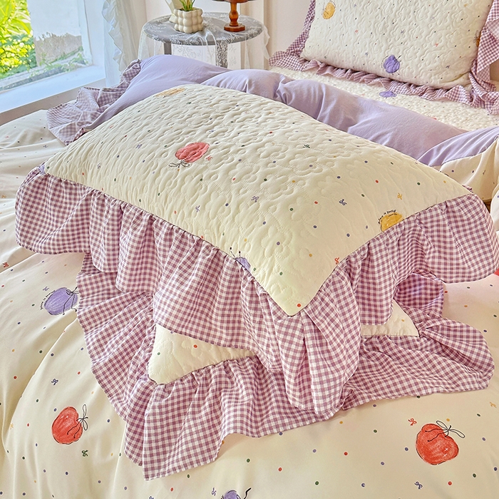 91家纺网 家纺一手货源 找家纺 易辰美 2025新款法式公主风夹棉床盖四件套 一只甜