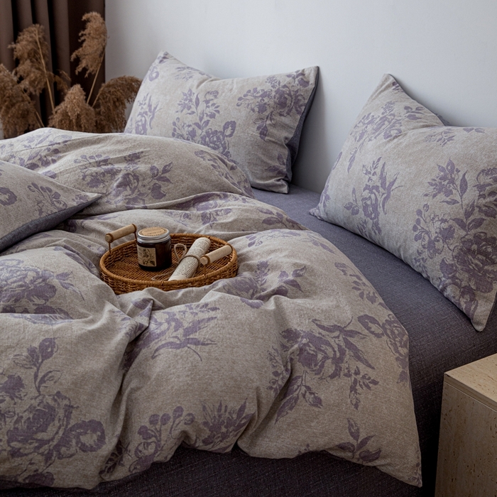 91家纺网 家纺一手货源 找家纺 （总）芯贝儿 2025秋冬新品加厚原麻复古风亚麻皱皱双层纱水洗m四件套