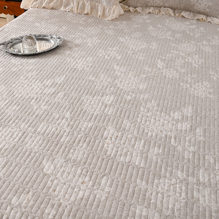 91家纺网 家纺一手货源 找家纺 家之硕家纺 2025秋冬款原麻亚麻皱皱纱复古印花床盖四件套 明媚