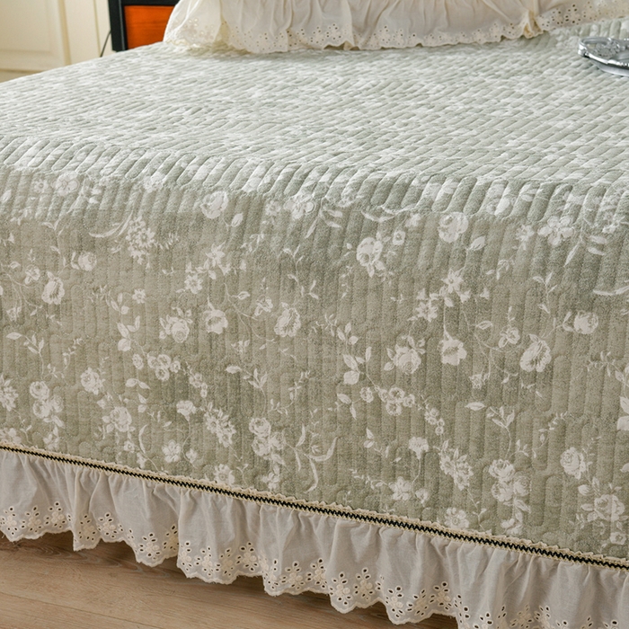 91家纺网 家纺一手货源 找家纺 （总）家之硕家纺 2025秋冬款原麻亚麻皱皱纱复古印花床盖四件套