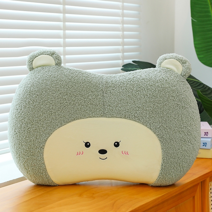 诺可 2025新款泰迪绒记忆枕枕头枕芯-卡通款 泰迪绒猫肚枕-灰