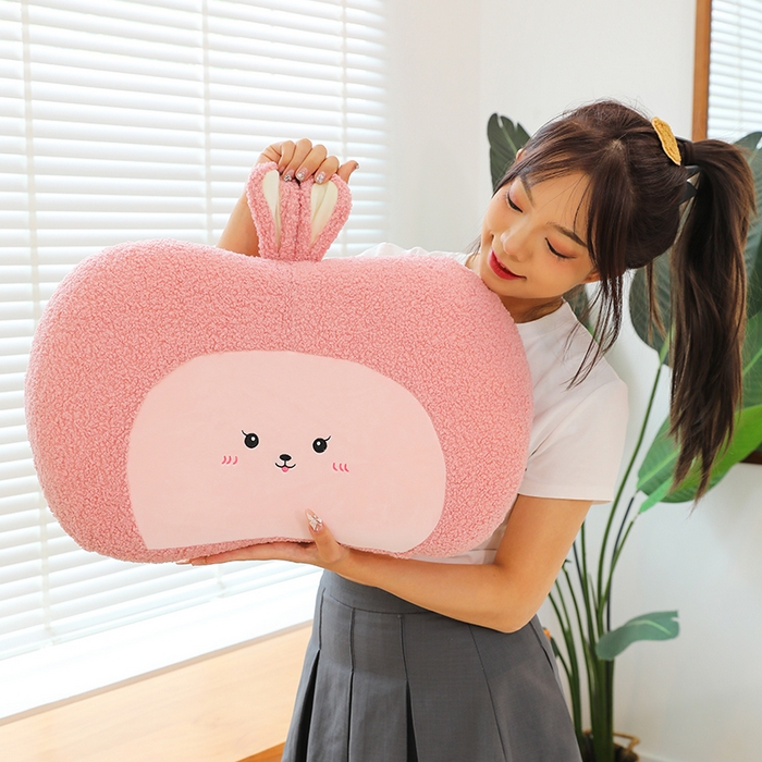 91家纺网 家纺一手货源 找家纺 诺可 2025新款泰迪绒记忆枕枕头枕芯-卡通款 泰迪绒猫肚枕-浅粉