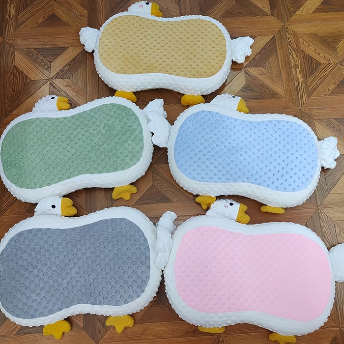 91家纺网 家纺一手货源 找家纺 诺可 2025新款双面绒豆豆记忆枕枕头枕芯-大鹅款 大鹅蓝