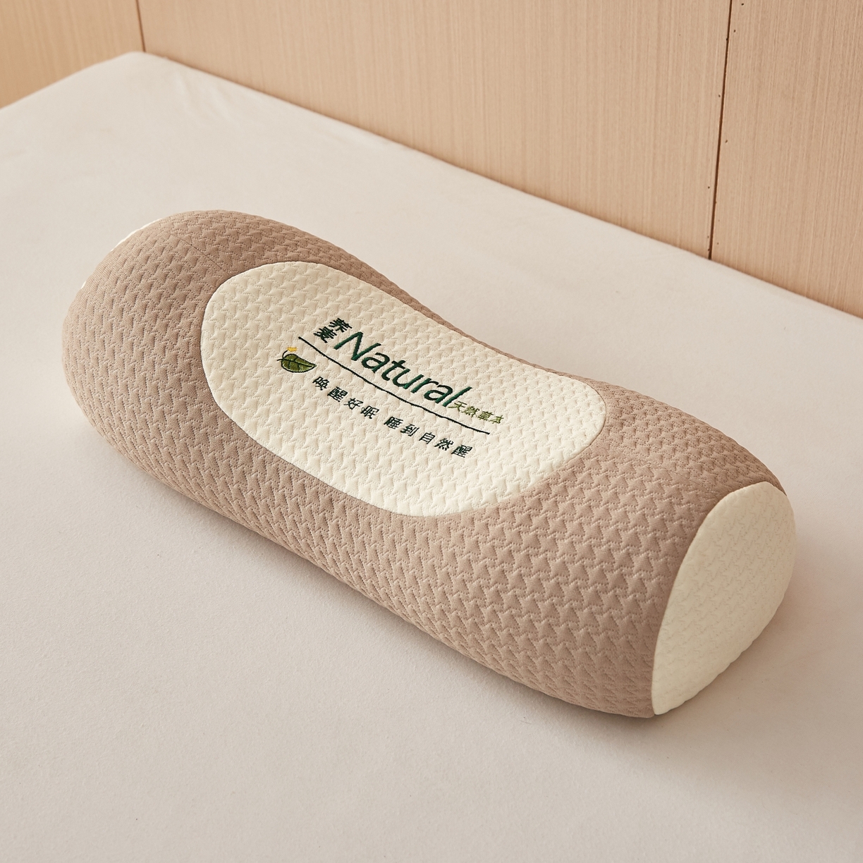 91家纺网 家纺一手货源 找家纺 眠多宝2025新款天然草本荞麦枕枕头枕芯针织刺绣大凉山荞麦 浅咖