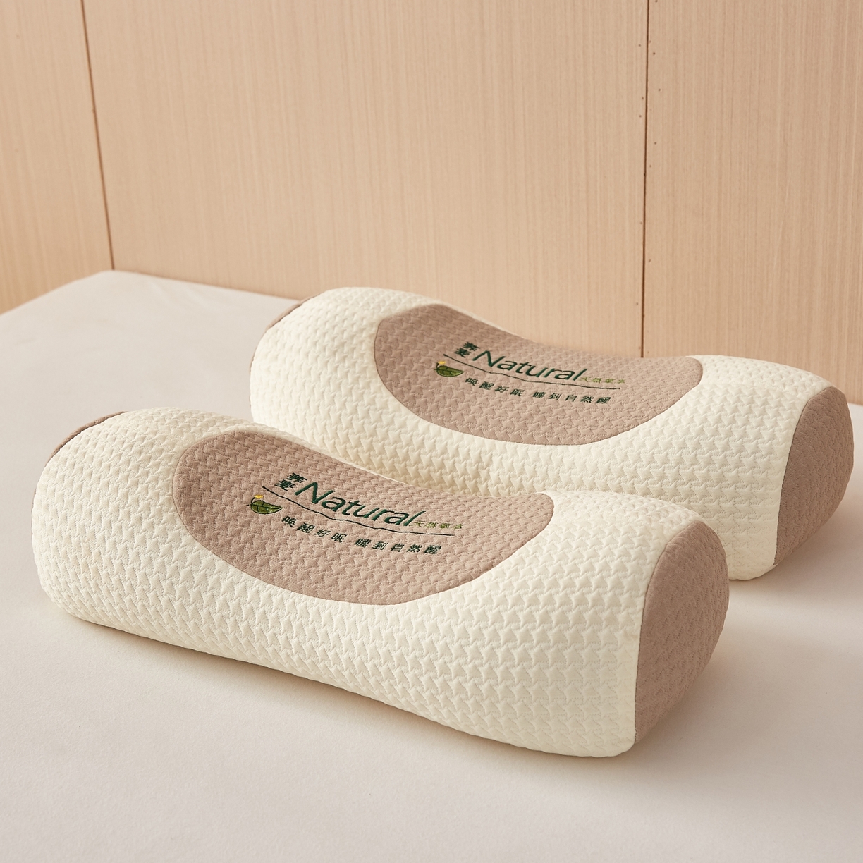 91家纺网 家纺一手货源 找家纺 眠多宝2025新款天然草本荞麦枕枕头枕芯针织刺绣大凉山荞麦 米白