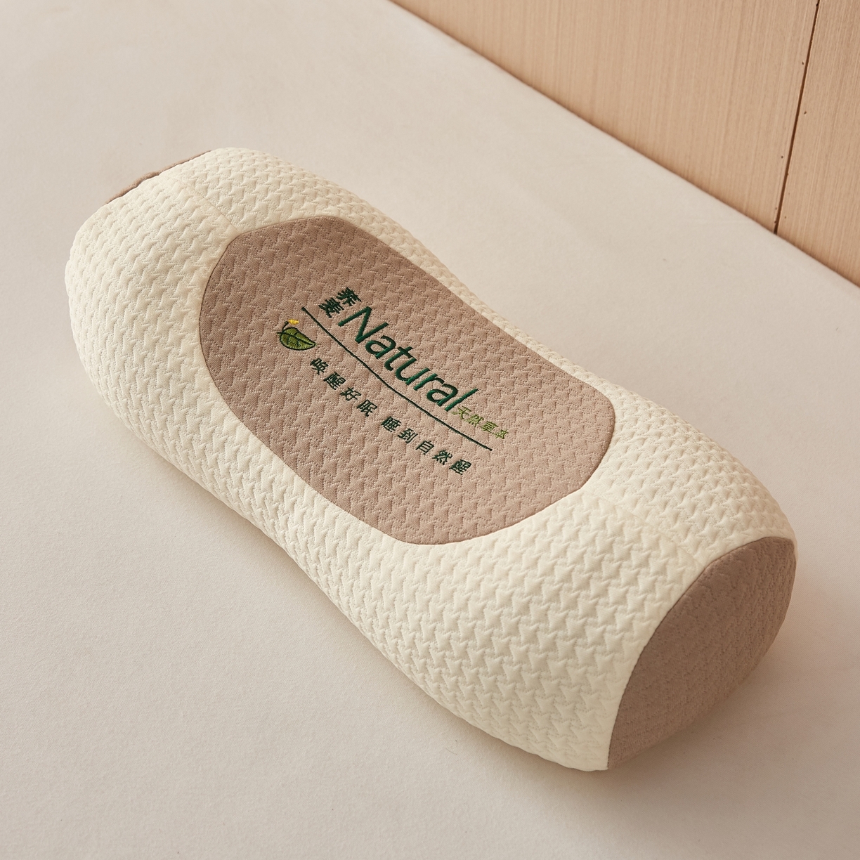 91家纺网 家纺一手货源 找家纺 眠多宝2025新款天然草本荞麦枕枕头枕芯针织刺绣大凉山荞麦 米白