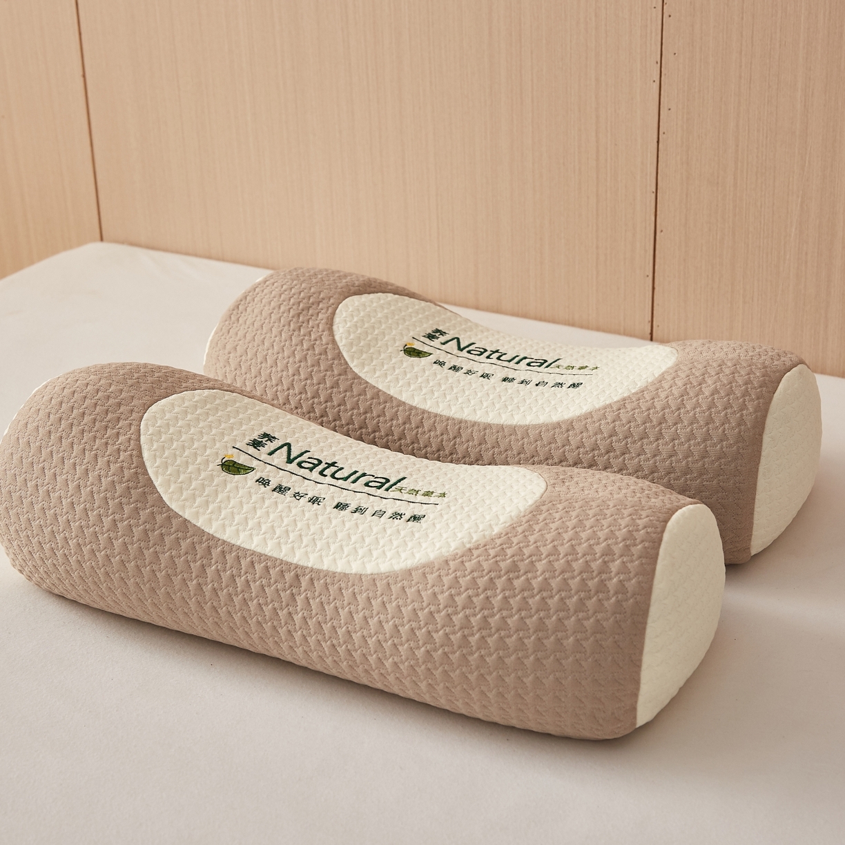 91家纺网 家纺一手货源 找家纺 眠多宝2025新款天然草本荞麦枕枕头枕芯针织刺绣大凉山荞麦 浅咖