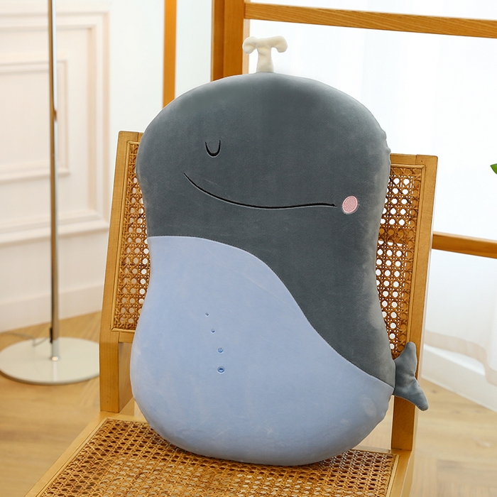 91家纺网 家纺一手货源 找家纺 诺可 2025新款卡通氨超猫肚枕 枕头枕芯 蓝+浅灰