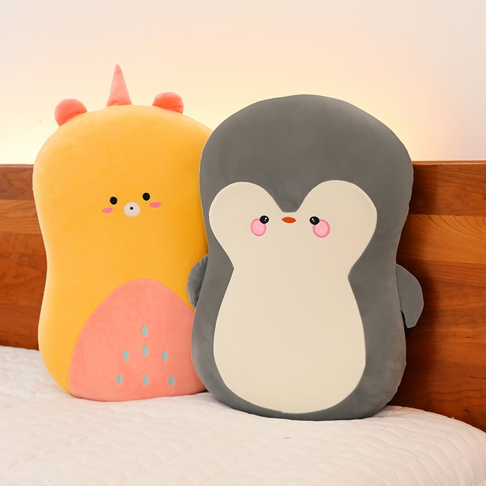 91家纺网 家纺一手货源 找家纺 诺可 2025新款卡通氨超猫肚枕 枕头枕芯 蓝+浅灰