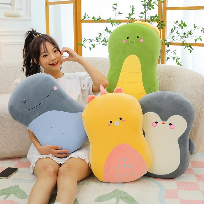 91家纺网 家纺一手货源 找家纺 诺可 2025新款卡通氨超猫肚枕 枕头枕芯 蓝+浅灰