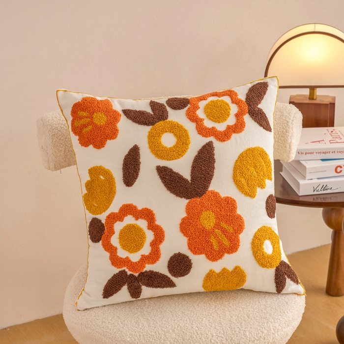 诺可 2025新款田园风全棉毛巾绣刺绣抱枕枕头枕芯 逢镜