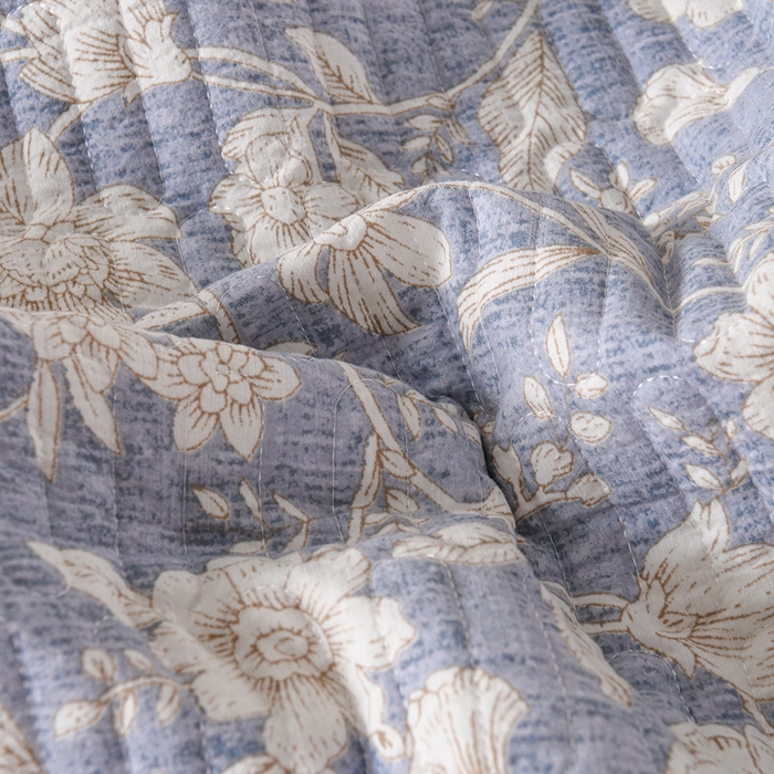 91家纺网 家纺一手货源 找家纺 家之硕家纺 2025秋冬款原麻亚麻皱皱纱复古印花床盖单品 繁花