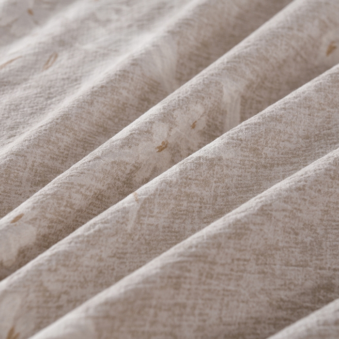 91家纺网 家纺一手货源 找家纺 家之硕家纺 2025秋冬款原麻亚麻皱皱纱复古印花床盖单品 明媚