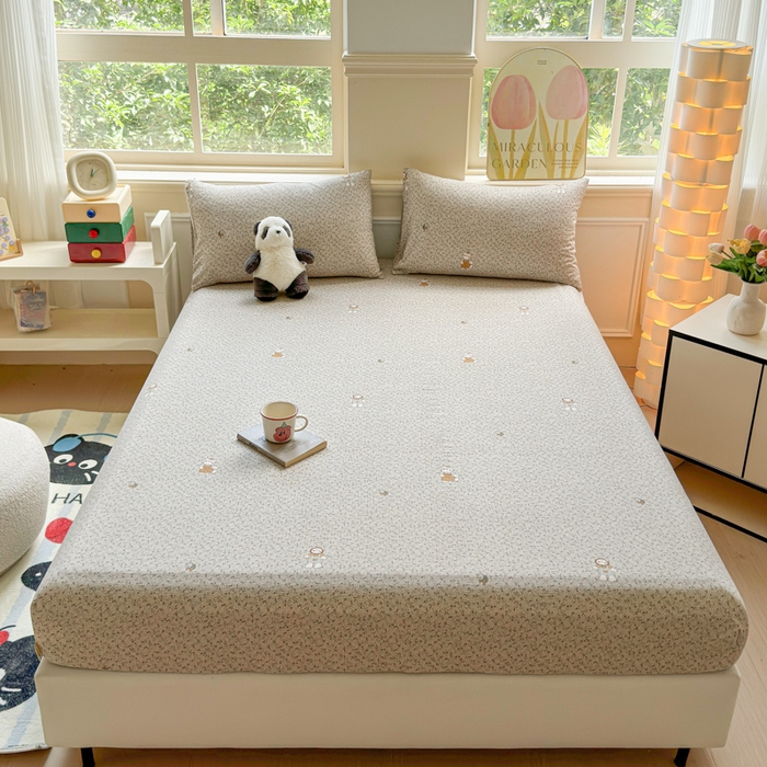 眠多宝2025新款皱皱纱双层纱床笠三件套直播热款 乐趣