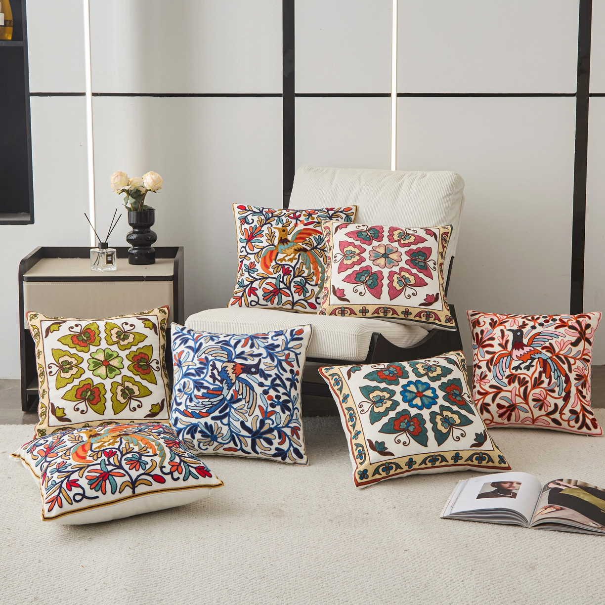 91家纺网 家纺一手货源 找家纺 （总）诺可 2025新款全棉毛巾绣抱枕动物款抱枕