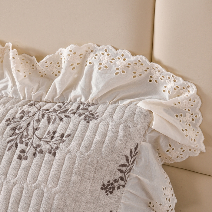 91家纺网 家纺一手货源 找家纺 （总）家之硕家纺 2025秋冬新款原麻亚麻皱皱纱复古印花单枕套枕套单件单品枕套