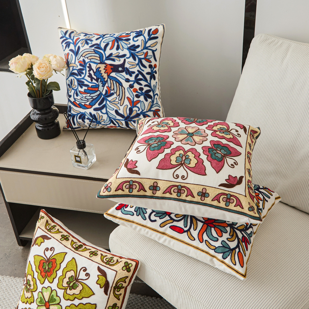 91家纺网 家纺一手货源 找家纺 诺可 2025新款全棉毛巾绣抱枕动物款抱枕 组合图仅供参考