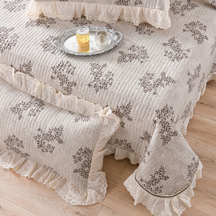 91家纺网 家纺一手货源 找家纺 家之硕家纺 2025秋冬新款原麻亚麻皱皱纱复古印花单枕套枕套单件单品枕套 暗香