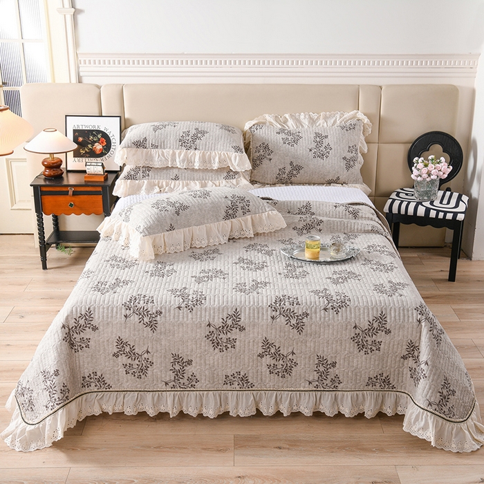 91家纺网 家纺一手货源 找家纺 家之硕家纺 2025秋冬新款原麻亚麻皱皱纱复古印花单枕套枕套单件单品枕套 暗香