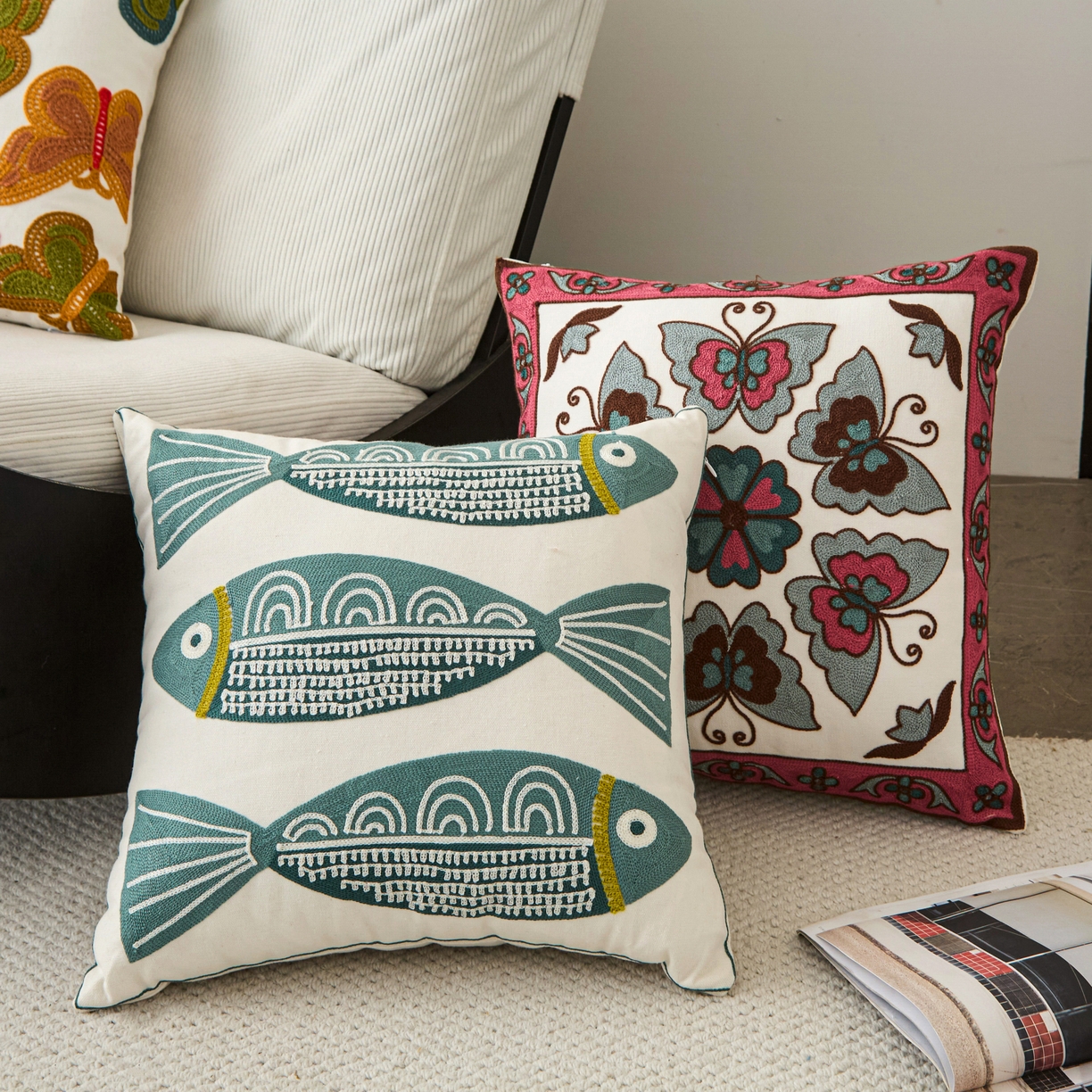 91家纺网 家纺一手货源 找家纺 诺可 2025新款全棉毛巾绣抱枕动物款抱枕 组合图仅供参考