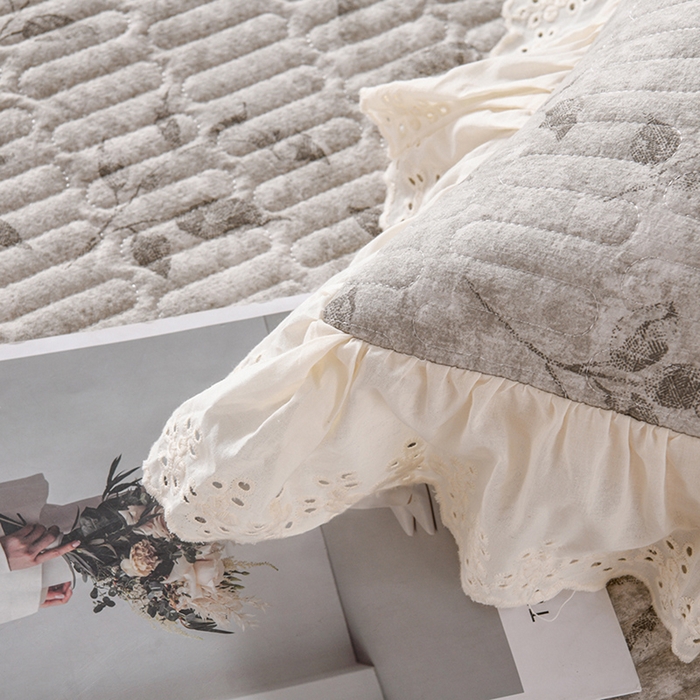 91家纺网 家纺一手货源 找家纺 家之硕家纺 2025秋冬新款原麻亚麻皱皱纱复古印花单枕套枕套单件单品枕套 茶香