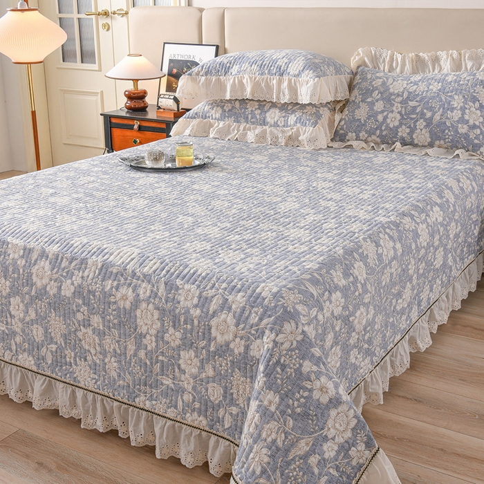 91家纺网 家纺一手货源 找家纺 家之硕家纺 2025秋冬新款原麻亚麻皱皱纱复古印花单枕套枕套单件单品枕套 繁花