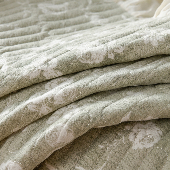 91家纺网 家纺一手货源 找家纺 家之硕家纺 2025秋冬新款原麻亚麻皱皱纱复古印花单枕套枕套单件单品枕套 风华绿