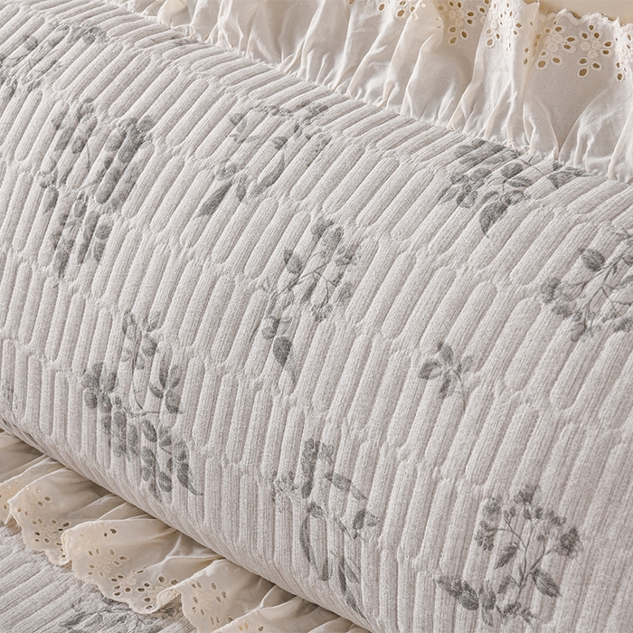 91家纺网 家纺一手货源 找家纺 家之硕家纺 2025秋冬新款原麻亚麻皱皱纱复古印花单枕套枕套单件单品枕套 叶玲珑