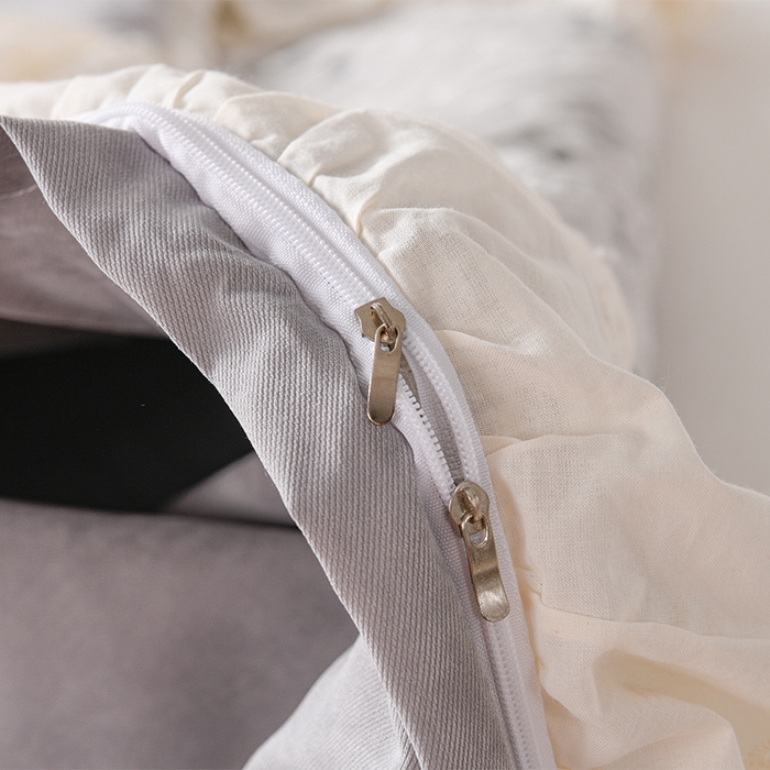 91家纺网 家纺一手货源 找家纺 家之硕家纺 2025秋冬新款原麻亚麻皱皱纱复古印花单枕套枕套单件单品枕套 叶玲珑