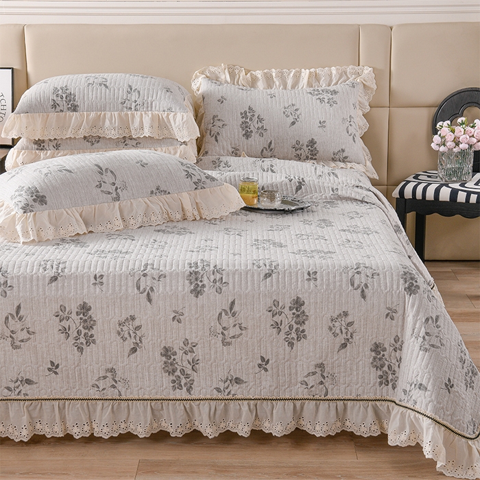 91家纺网 家纺一手货源 找家纺 家之硕家纺 2025秋冬新款原麻亚麻皱皱纱复古印花单枕套枕套单件单品枕套 叶玲珑