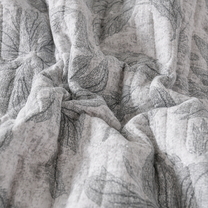 91家纺网 家纺一手货源 找家纺 家之硕家纺 2025秋冬新款原麻亚麻皱皱纱复古印花单枕套枕套单件单品枕套 一叶知秋