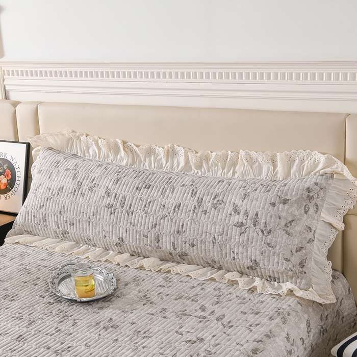 91家纺网 家纺一手货源 找家纺 （总）家之硕家纺 2025秋冬新款原麻亚麻皱皱纱复古印花单枕套枕套单件单品枕套