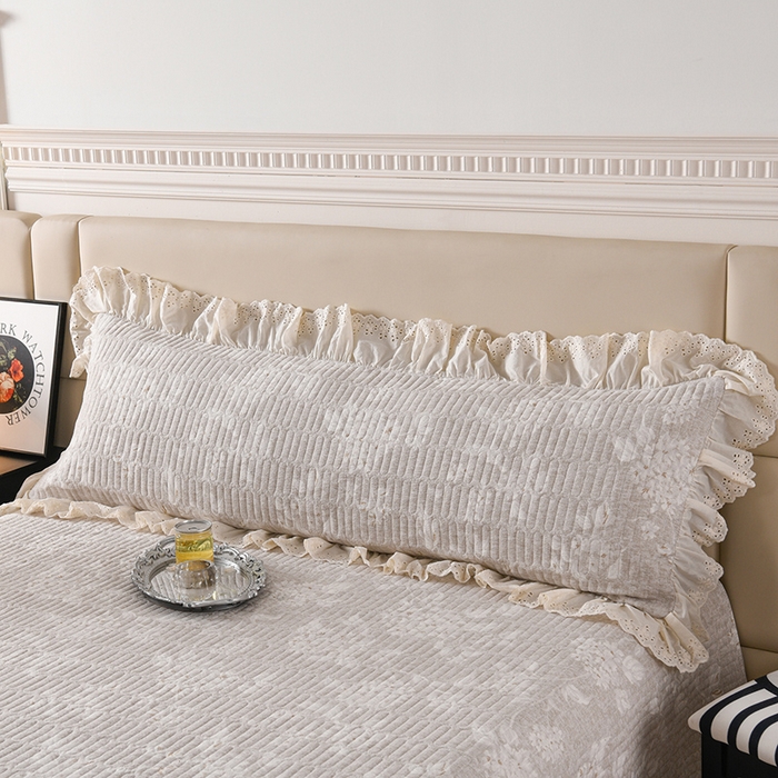 91家纺网 家纺一手货源 找家纺 （总）家之硕家纺 2025秋冬新款原麻亚麻皱皱纱复古印花单枕套枕套单件单品枕套