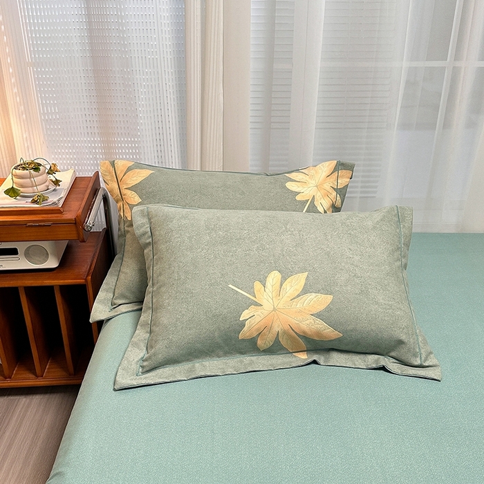 卡普家居 2025新款全棉纯棉磨毛加厚单品系列-枕套单件单枕套 枫叶絮