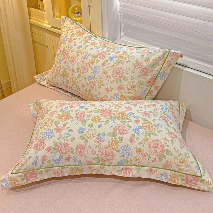 卡普家居 2025新款全棉纯棉磨毛加厚单品系列-枕套单件单枕套 花恋