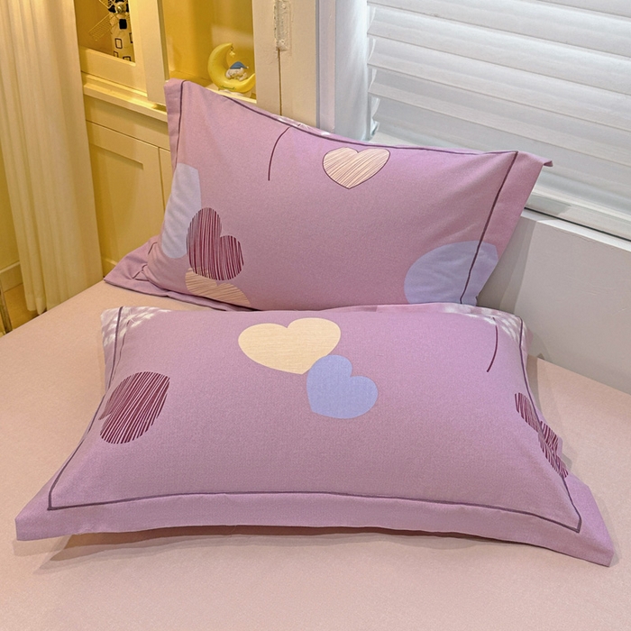 卡普家居 2025新款全棉纯棉磨毛加厚单品系列-枕套单件单枕套 怦然心动