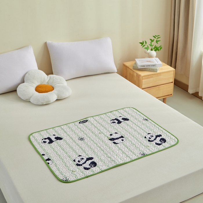 91家纺网 家纺一手货源 找家纺 芙绣家纺 2025新款亲肤棉隔尿垫婴儿童夏季防水透气可水洗大尺寸宝宝隔夜床单姨妈经期床垫 竹韵熊猫