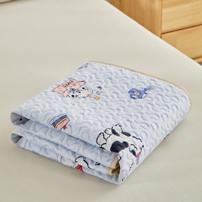 91家纺网 家纺一手货源 找家纺 芙绣家纺 2025新款亲肤棉隔尿垫婴儿童夏季防水透气可水洗大尺寸宝宝隔夜床单姨妈经期床垫 牛奶小狗