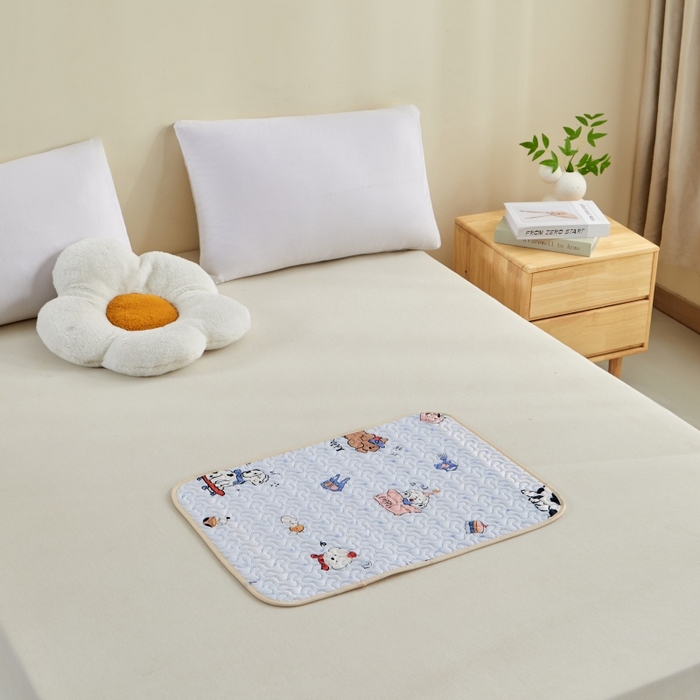 91家纺网 家纺一手货源 找家纺 芙绣家纺 2025新款亲肤棉隔尿垫婴儿童夏季防水透气可水洗大尺寸宝宝隔夜床单姨妈经期床垫 牛奶小狗