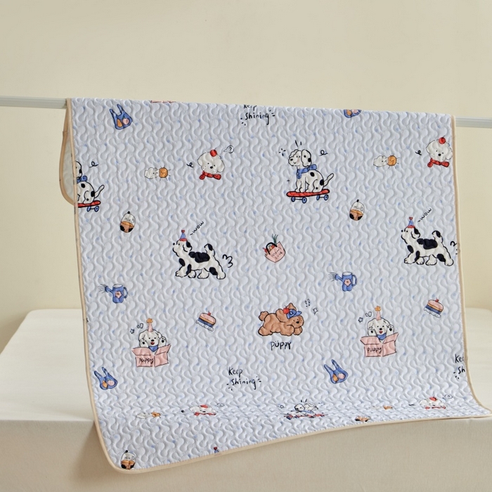 91家纺网 家纺一手货源 找家纺 芙绣家纺 2025新款亲肤棉隔尿垫婴儿童夏季防水透气可水洗大尺寸宝宝隔夜床单姨妈经期床垫 牛奶小狗