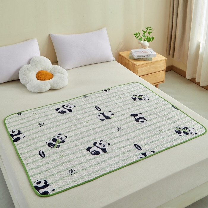 91家纺网 家纺一手货源 找家纺 芙绣家纺 2025新款亲肤棉隔尿垫婴儿童夏季防水透气可水洗大尺寸宝宝隔夜床单姨妈经期床垫 竹韵熊猫