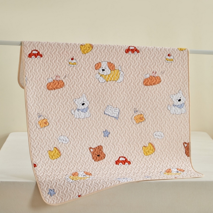 91家纺网 家纺一手货源 找家纺 芙绣家纺 2025新款亲肤棉隔尿垫婴儿童夏季防水透气可水洗大尺寸宝宝隔夜床单姨妈经期床垫 小狗乐园