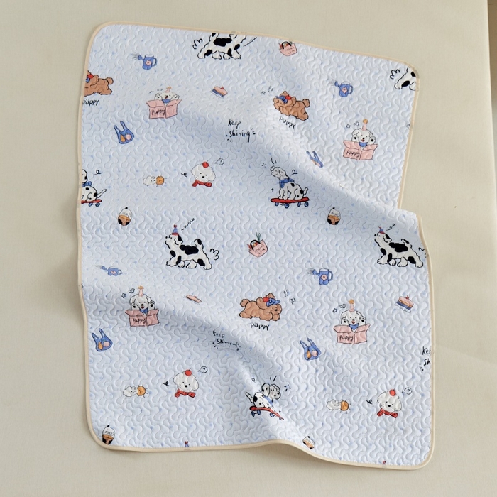 91家纺网 家纺一手货源 找家纺 芙绣家纺 2025新款亲肤棉隔尿垫婴儿童夏季防水透气可水洗大尺寸宝宝隔夜床单姨妈经期床垫 牛奶小狗