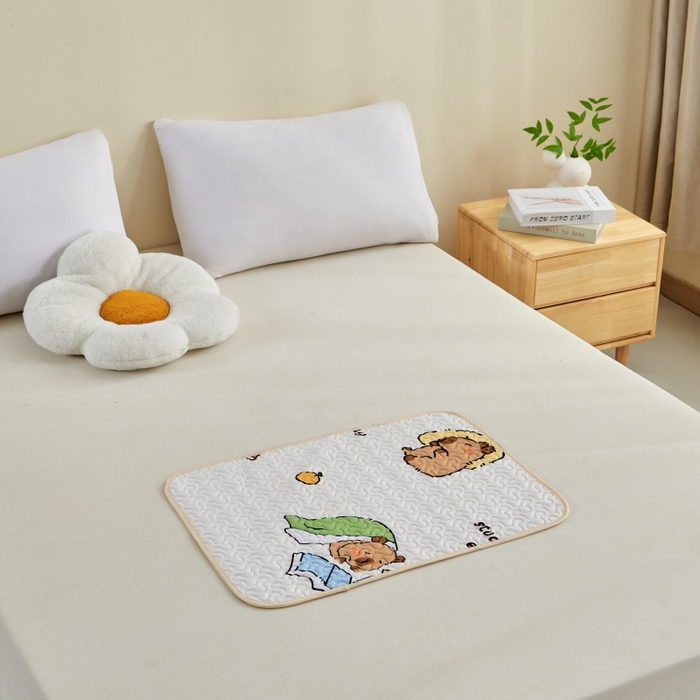 91家纺网 家纺一手货源 找家纺 芙绣家纺 2025新款亲肤棉隔尿垫婴儿童夏季防水透气可水洗大尺寸宝宝隔夜床单姨妈经期床垫 卡皮巴拉