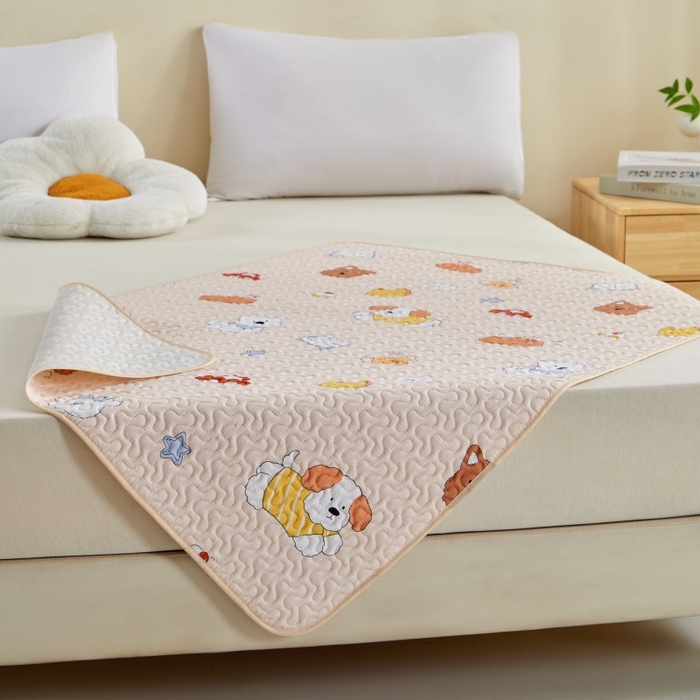 91家纺网 家纺一手货源 找家纺 芙绣家纺 2025新款亲肤棉隔尿垫婴儿童夏季防水透气可水洗大尺寸宝宝隔夜床单姨妈经期床垫 小狗乐园