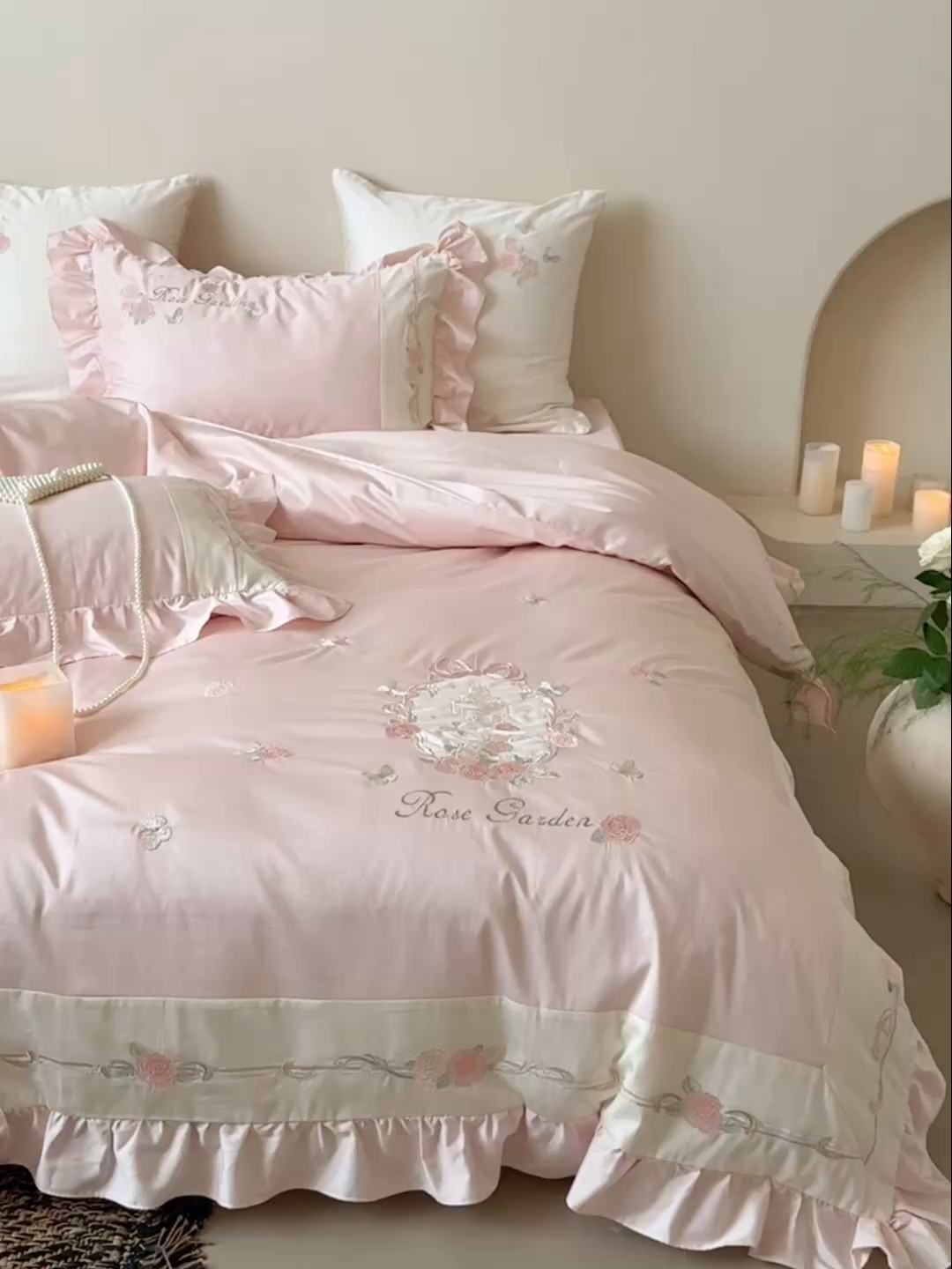 91家纺网 家纺一手货源 找家纺 （总）MIU缪家居 2025新款100支全棉纯棉四件套-玫瑰花园