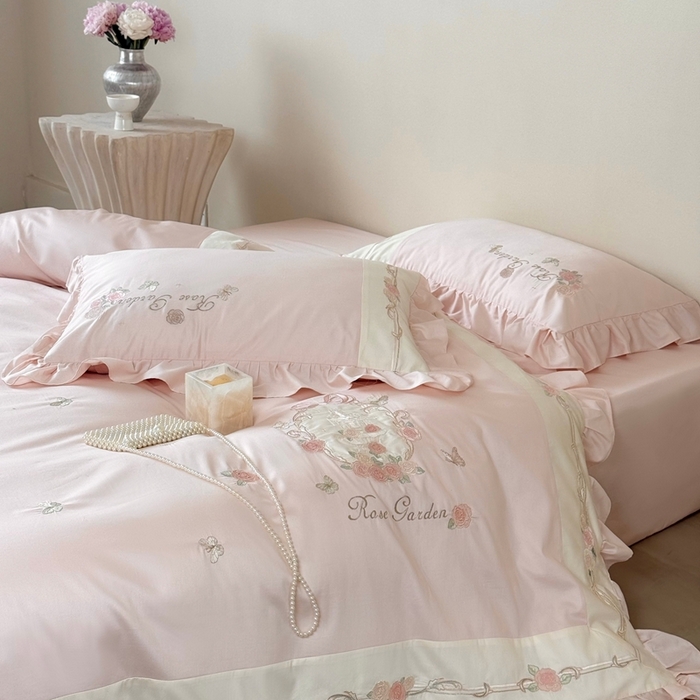 91家纺网 家纺一手货源 找家纺 （总）MIU缪家居 2025新款100支全棉纯棉四件套-玫瑰花园