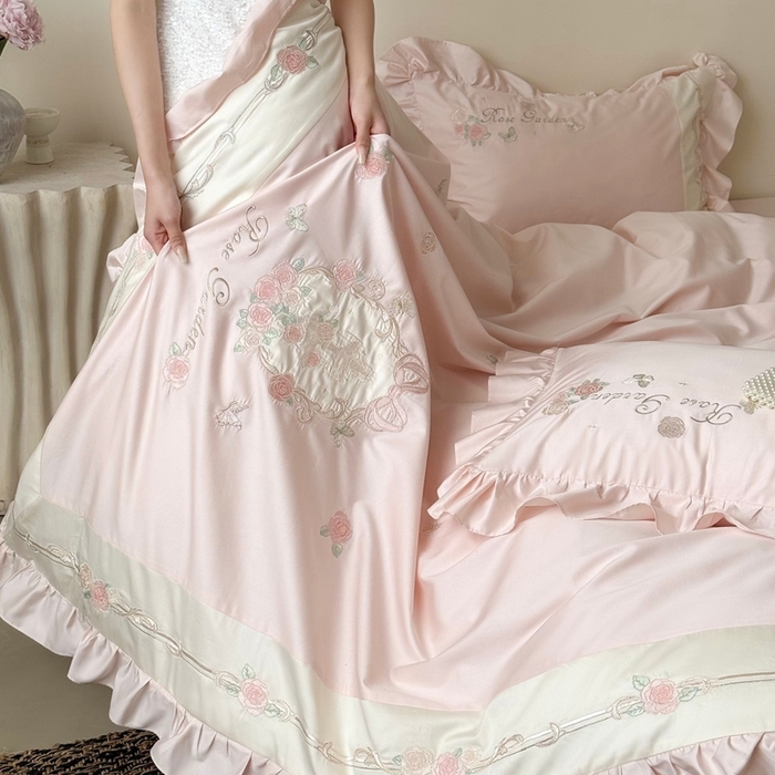 91家纺网 家纺一手货源 找家纺 （总）MIU缪家居 2025新款100支全棉纯棉四件套-玫瑰花园