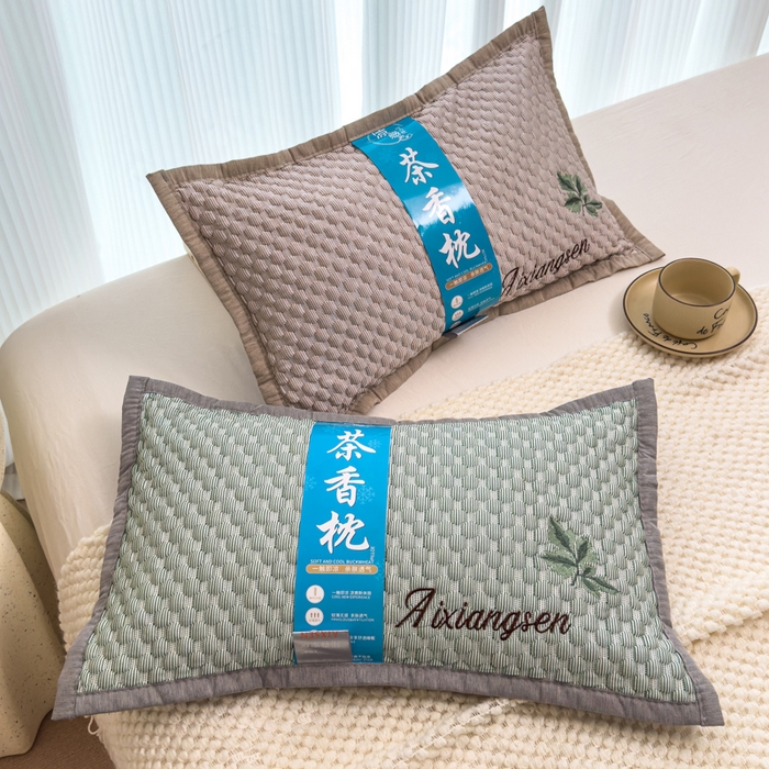 91家纺网 家纺一手货源 找家纺 诺可 2025新款夏凉茶叶枕凉感凉豆豆枕头枕芯 组合图仅供参考